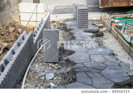 Exterior construction of a newly built single-family house Exterior construction of a newly built single-family house 89956355