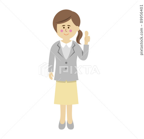 做一個好姿勢的女商人的插圖圖像 做一個好姿勢的女商人的插圖圖像 89956401