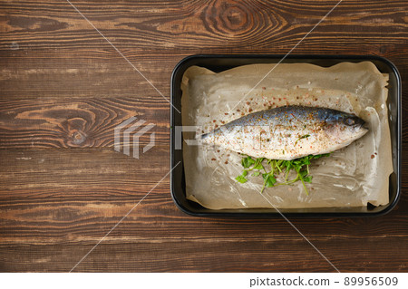 Fresh sea yellow tailed lacedra ready for cooking Fresh sea yellow tailed lacedra ready for cooking 89956509