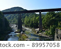 Ukrainian Yaremche railway bridge and scenery 89957058