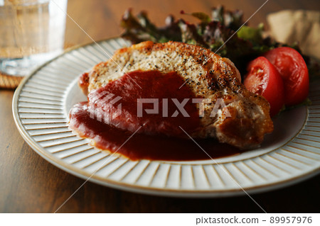 Pork saute ketchup sauce Pork saute ketchup sauce 89957976