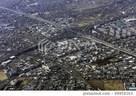 Aerial view of the vicinity of Kiyosu Junction in Aichi Prefecture 89958163