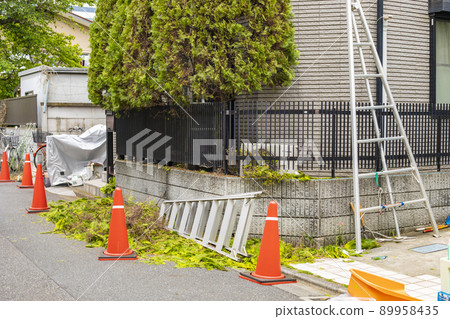 Craftsman who prunes and cuts garden trees Craftsman who prunes and cuts garden trees 89958435