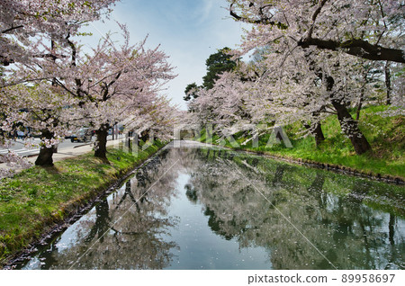 Scenery of the moat of Hirosaki Castle Scenery of the moat of Hirosaki Castle 89958697