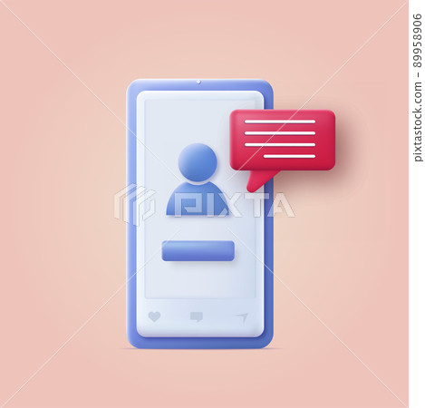 3d smartphone receiving message concept. Vector 89958906