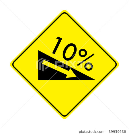 Sign with steep descent Sign with steep descent 89959686