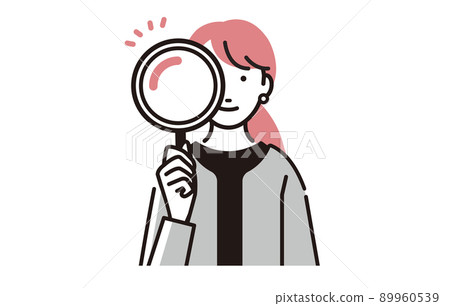 Person Business person woman with magnifying glass 89960539