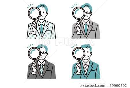 商務人士男套裝帶人放大鏡 商務人士男套裝帶人放大鏡 89960592