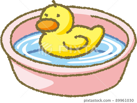 A duck toy floating on a basin 89961030