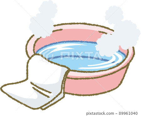 帶熱水的洗臉盆 帶熱水和毛巾的洗臉盆 89961040