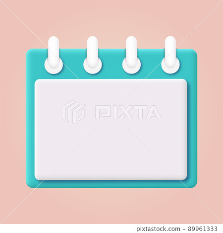 3d calendar icon. Time management, planning concept. Vector 89961333