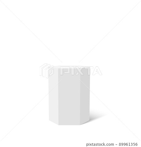 3d white hexagonal prism. Vector 3d white hexagonal prism. Vector 89961356