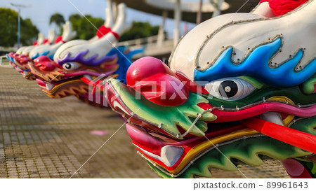 Dragon boat by the fishing port Dragon boat by the fishing port 89961643