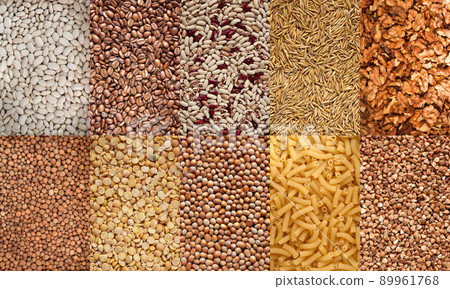 collection of beans and seeds 89961768