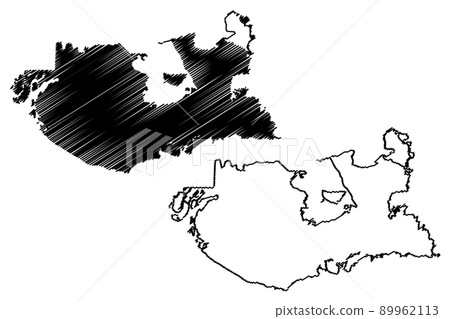 Kutch district (Gujarat State, Republic of India) map vector illustration, scribble sketch Kachchh map Kutch district (Gujarat State, Republic of India) map vector illustration, scribble sketch Kachchh map 89962113