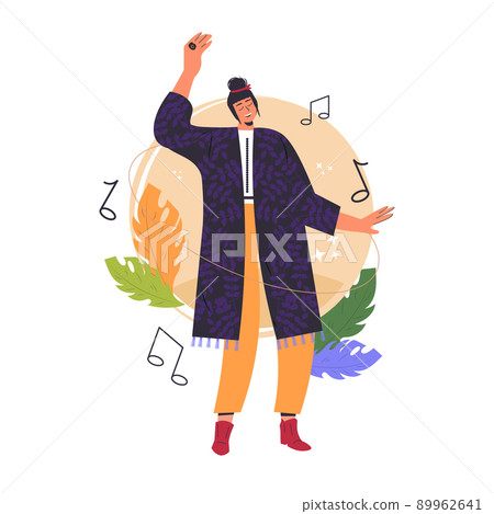 Dancing woman with inspirational, creative thinking. Different mental mindset types. Creative people mental perceiving. Mind behaviour. Vector graphic flat illustration isolated on a white background. Dancing woman with inspirational, creative thinking. Different mental mindset types. Creative people mental perceiving. Mind behaviour. Vector graphic flat illustration isolated on a white background. 89962641