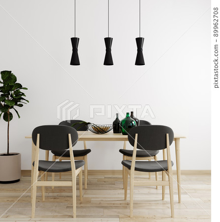Stylish interior of bright living room with table and chair table, with decoration. Living room interior mockup. Modern design room with bright daylight. 3d render Stylish interior of bright living room with table and chair table, with decoration. Living room interior mockup. Modern design room with bright daylight. 3d render 89962708