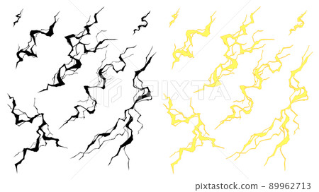 Illustration material set of lightning effect Illustration material set of lightning effect 89962713