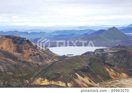 colored mountains of the volcanic landscape of Landmannalaugar. Iceland colored mountains of the volcanic landscape of Landmannalaugar. Iceland 89963070