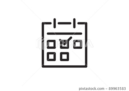 Calendar icon, business reminder symbol. Month and day plan illustration. 89963583