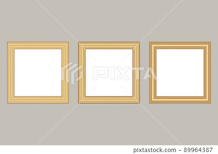 Set of squared golden vintage wooden frame for your design. Vintage cover. Place for text. Vintage antique gold modern rectangular frames. Template vector illustration Set of squared golden vintage wooden frame for your design. Vintage cover. Place for text. Vintage antique gold modern rectangular frames. Template vector illustration 89964387