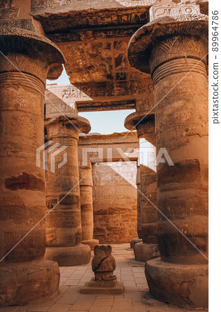 Ruins of the Egyptian Karnak Temple, the largest open-air museum in Luxor 89964786