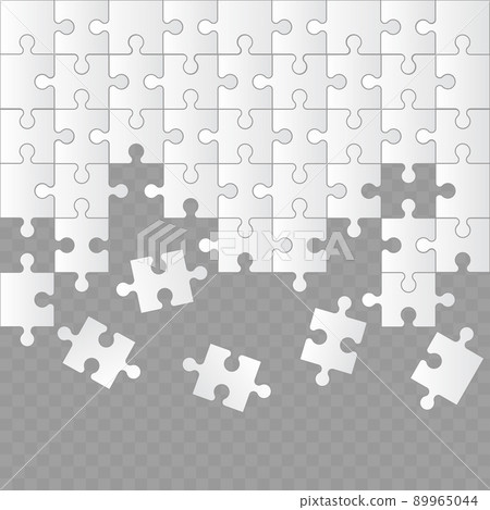 Jigsaw puzzle grid template with missing pieces. Vector 89965044