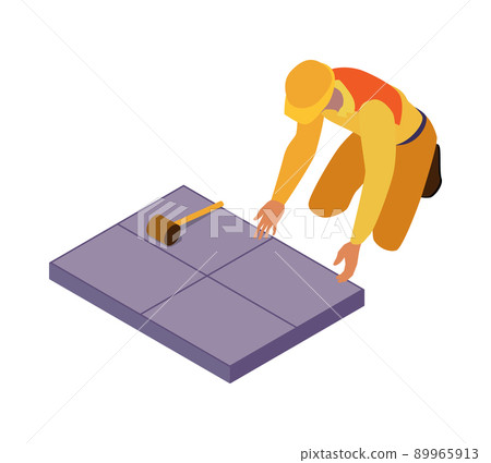 Tiling Worker Repair Composition Tiling Worker Repair Composition 89965913