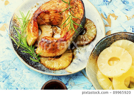 Appetizing trout steak Appetizing trout steak 89965920