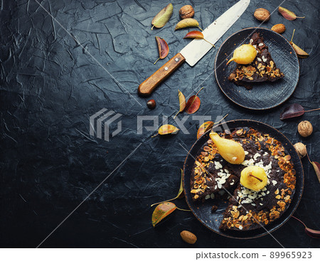 Autumn pear pie,top view Autumn pear pie,top view 89965923