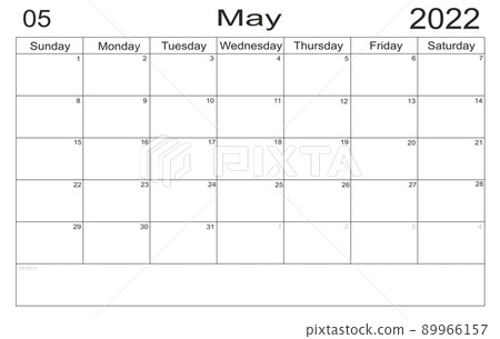 Planner May 2022. Empty cells of planner. Monthly organizer. Calendar 2022 89966157