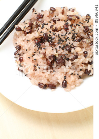 Red rice served on a white plate Red rice served on a white plate 89966941
