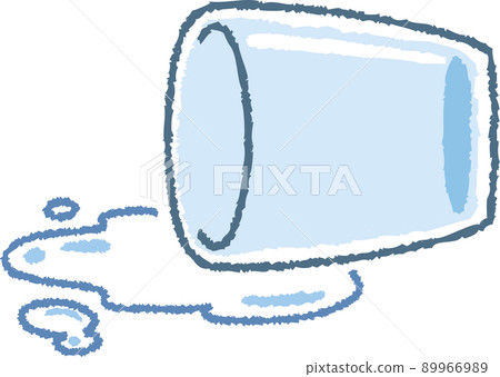 一個掉下來濺水的玻璃杯 89966989