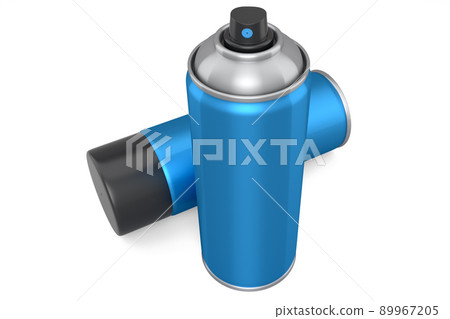Cans of spray paint isolated on white background. Spray bottle and dispenser 89967205