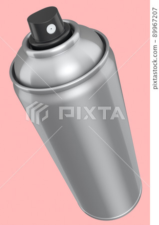 Can of spray paint isolated on pink background. Spray bottle and dispenser Can of spray paint isolated on pink background. Spray bottle and dispenser 89967207