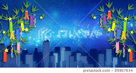 Tanabata cityscape background material 89967634
