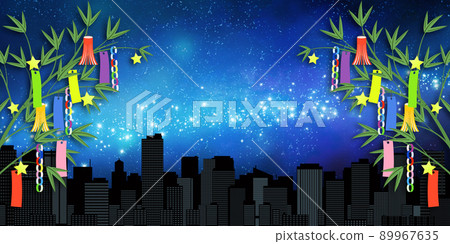 Tanabata cityscape background material 89967635