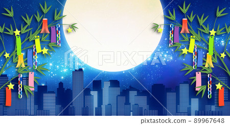 Tanabata cityscape background material Tanabata cityscape background material 89967648