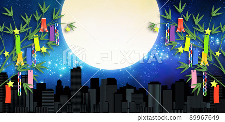 Tanabata cityscape background material Tanabata cityscape background material 89967649