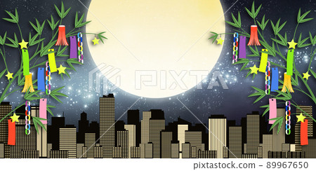 七夕城市景觀背景素材 89967650
