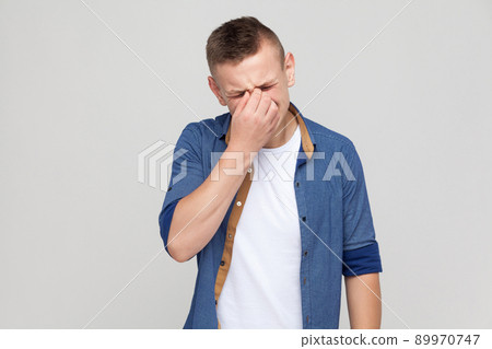 Cry or unhappy boy. Dramatic concept. Studio shot Cry or unhappy boy. Dramatic concept. Studio shot 89970747