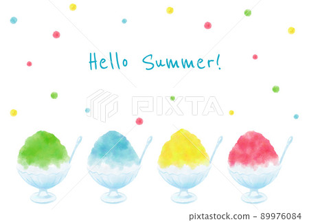 Watercolor style shaved ice background illustration Watercolor style shaved ice background illustration 89976084
