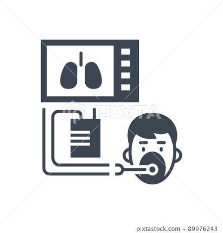 Medical ventilator related vector glyph icon.-插圖素材 [89976243] - PIXTA圖庫