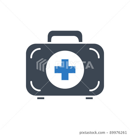 First aid kit related vector glyph icon First aid kit related vector glyph icon 89976261
