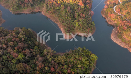 Ban Viet Lake in Cao Bang in autumn 89976579