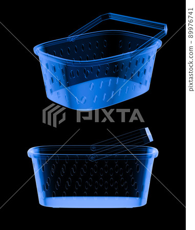 X-ray mpty basket isolated on black background 89976741