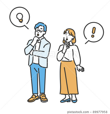 啟發解決方案的男女、情侶、情侶的圖像插圖素材 89977958