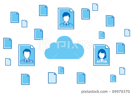 Illustration material that uses large amounts of data in cloud computing 89978370