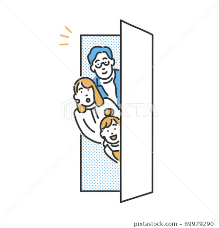 Image of family visiting the consultation desk Illustration material 89979290