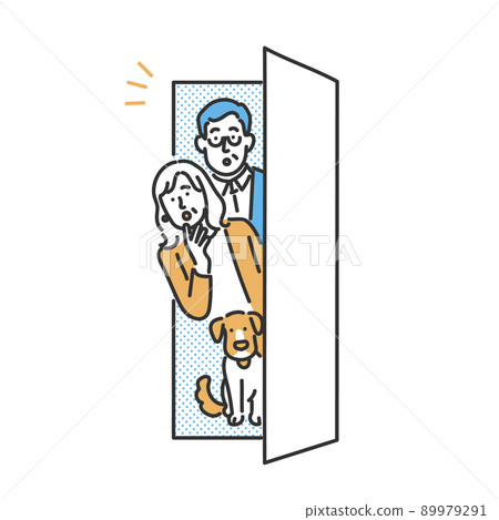 Image of family visiting the consultation desk Illustration material 89979291
